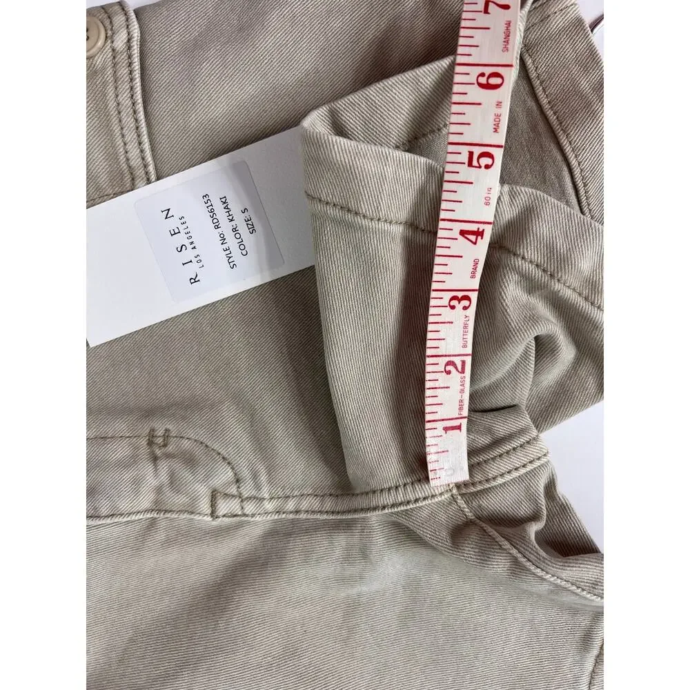 Risen Khaki Cargo Shorts Women’s Size Small NWT High Rise Utility Tan